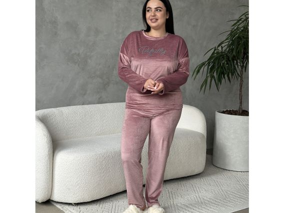 Розкішний домашній костюм піжама PLUS SIZE з велюру