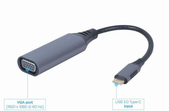 Адаптер-перехідник USB Type-C на VGA, Cablexpert A-USB3C-VGA-01 | Зображення 2