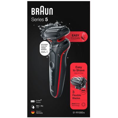 Электробритва Braun Series 5 51-R1000s BLACK / RED | Зображення 7