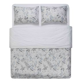 Набір постільної білизни 2,0сп Ardesto Gloria, 200х220см, 100% бавовна, сатин, польові квіти, сірий світлий (ART2022WF)
