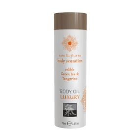 Съедобное масло для тела SHIATSU Зеленый Чай и Мандарин, 75 мл sexstyle