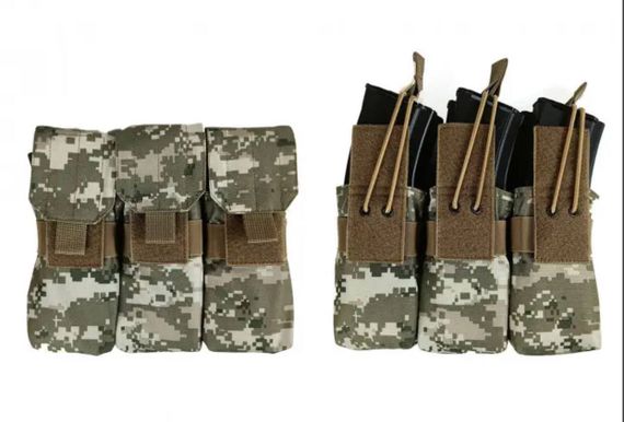 Підсумок під 6 магазінів АК/РПК потрійний Піксель ЗСУ MM-14 (MOLLE, підсумок на розгрузку, жилет, РПС) | Зображення 1