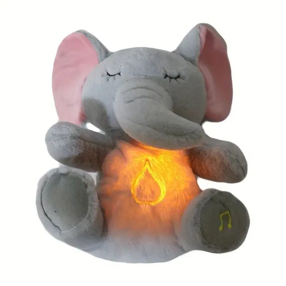 Плюшевий слоник з нічним світлом та заспокійливою музикою, інтерактивні колискові та рух вух, 30 см | Зображення 3