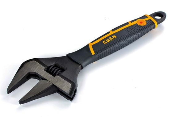 Ключ розвідний з тонкими губами CrV 0-50/255мм прогумований СИЛА 3106661