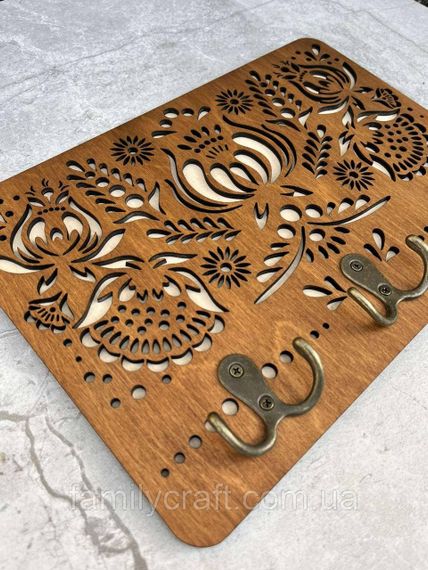 Настенная ключница из дерева Деревянный органайзер для ключей Держатель для хранения Персонализация | Зображення 2