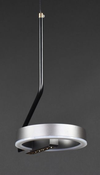 Люстра світлодіодна підвісна LED світильник для квартири на стелю лед 27940 Чорний 50-110х17х24 см. | Зображення 2