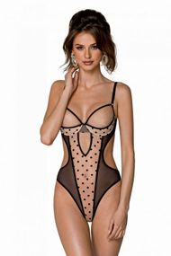 Боді Passion MARINA BODY Чорно-бежеве 2XL/3XL