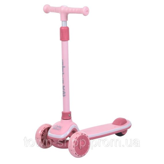 Детский самокат 3-х колесный 5566A-pink, до 25 кг