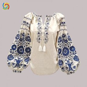 Рубашка Украинская вышиванка 223713 цвет серый размер 4XL