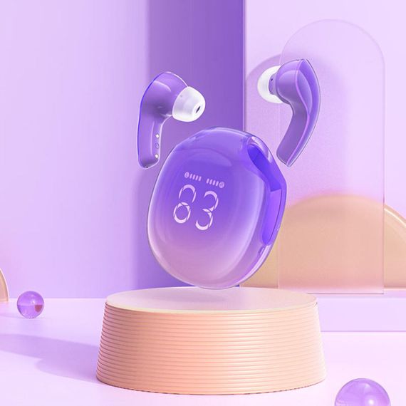 Бездротові навушники ACEFAST T9 Crystal (Air) color bluetooth earbuds Grape Purple | Зображення 1