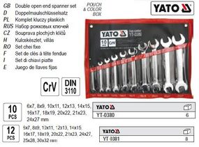 Набор ключей рожкових YATO Польша М=6х7-30х32 12 штук YT-0381