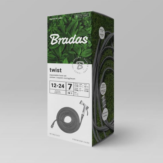 Шланг для поливу Bradas (комплект) TWIST HOSE 12 м-24 м BOX сірий WTW1224GY | Зображення 2