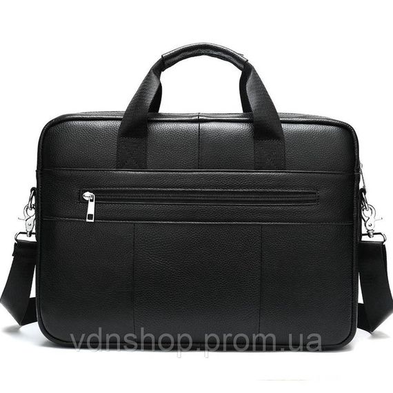 Мужская кожаная сумка для ноутбука и документов 39х28х8, портфель для города Tiding Bag RD-23134 черный | Зображення 9