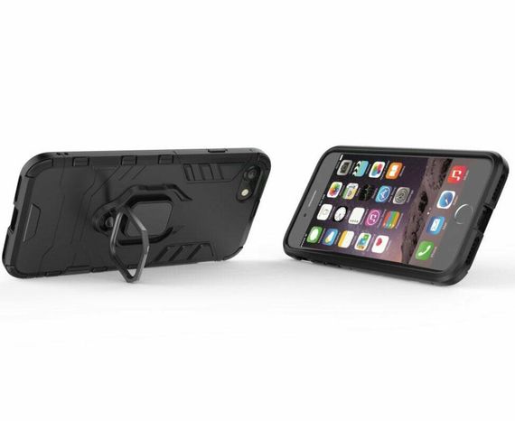 Чехол бампер Primolux Ring Armor для Apple iPhone SE / iPhone SE 2 / iPhone SE 3 - Black | Зображення 2