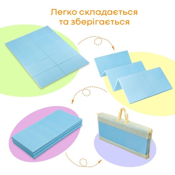 Дитячий складний термокилимок однотонний 2000х1500х10мм Блакитний (297) SW-00001190 | Зображення 4