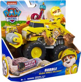 Paw Patrol Rescue Wheels Спасательный бульдозер с водителем Крепыш серии Мега колеса Щенячий патруль Оригинал