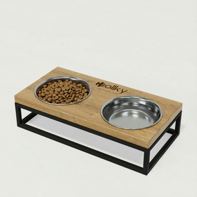 Миски на подставке для маленьких собак и котов Hollky Base S (2 × 0,45 л) BS-36187-BLNT