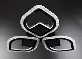 Люстра світлодіодна стельова LED світильник для квартири на стелю лед з пультом 26034 Чорний 8х53х53 см.