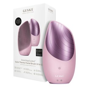 Електронна звукова термо щітка для обличчя GESKE Sonic Thermo Facial Brush 6в1 gray, Рожевий
