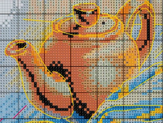 Набор для вышивания по нанесённой на канву схеме  "Apple Cherry Pie". AIDA 14CT printed 54*40 см | Зображення 5