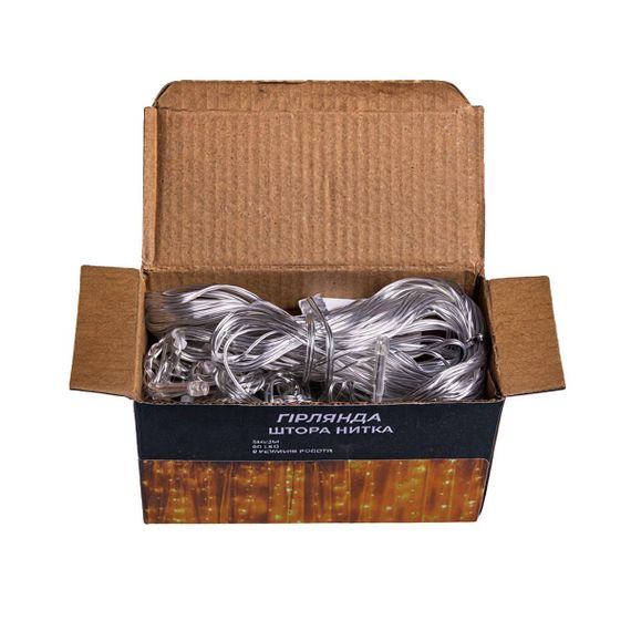 Новорічна гірлянда штора 2х2 м 80 LED кімнатна білий провід Білий ZWM2280LEDW | Зображення 4