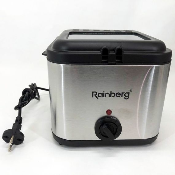 Фритюрниця для дому Rainberg RB-2219 з терморегулятором та знімною чашею електрофритюрниця міні фритюрниця