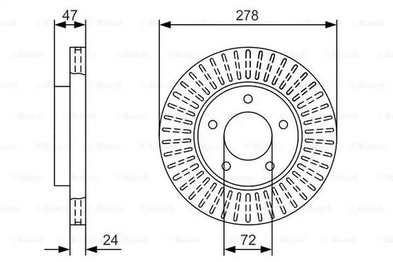 Диск гальмівний FORD USA, BOSCH (0986479A52)