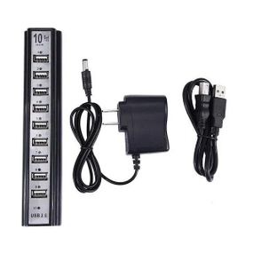 Разветвитель USB HUB на 10 портов с активной зарядкой 220V. YM-446 Цвет: черный