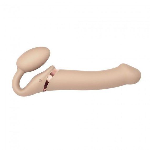 Безремінний страпон з вібрацією Strap-On-Me Vibrating Flesh L, діаметр 3,7 см, пульт ДК, регульовани Sex Aura | Зображення 6