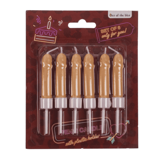 Свічки у вигляді пеніса Penis Candles Flesh, 6 шт. Sex Aura