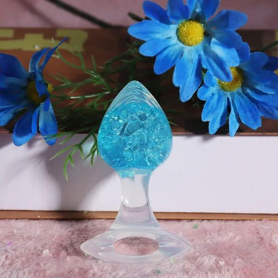 Анальная пробка Liebe Seele Heart-shaped Crystal Anal Plug - Blue Medium Sex Aura | Зображення 4