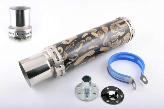 Глушитель (тюнинг)   300*90mm, креп. Ø48mm   (нержавейка, змеиная кожа, прямоток, тип:5)