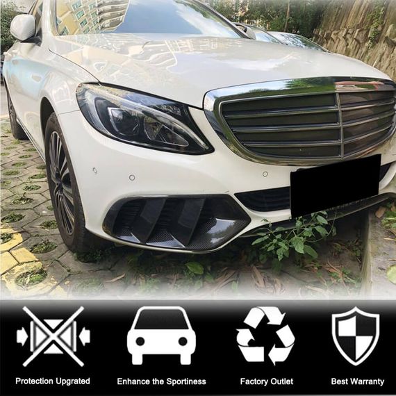 Карбоновые Накладки на Противотуманные Фары (для SD Base 2015-2019) для Mercedes C-сlass W205 | Зображення 1