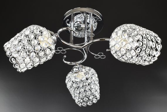 Люстра стельова на 3 лампочки 25119 Хром 26х43х43 см. | Зображення 2