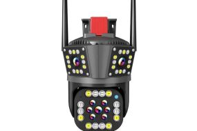 Wi-Fi видеокамера с тремя объективами уличная SD/карта YOSO YO-IPC49D6MP50 PTZ 2.8mm V380