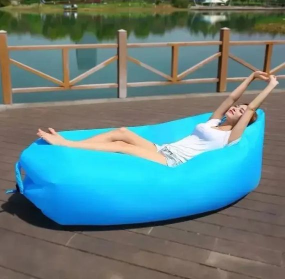 Надувний диван-шезлонг ламзак Supretto Air Sofa 1,90 м, до 100 кг, без насоса, синій | Зображення 3