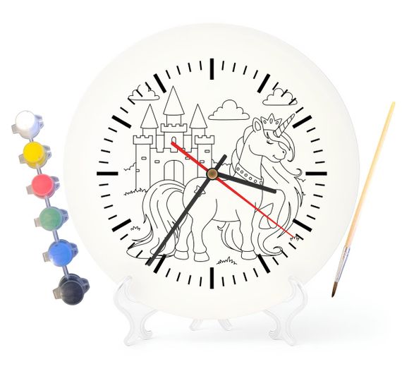 Детский набор для творчества часы раскраска Сказочный Единорог 30 см (Г0184)