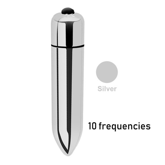 Компактний мінівібратор, ВіброПуля з 10 режимами вібрації срібло sexstyle | Зображення 6