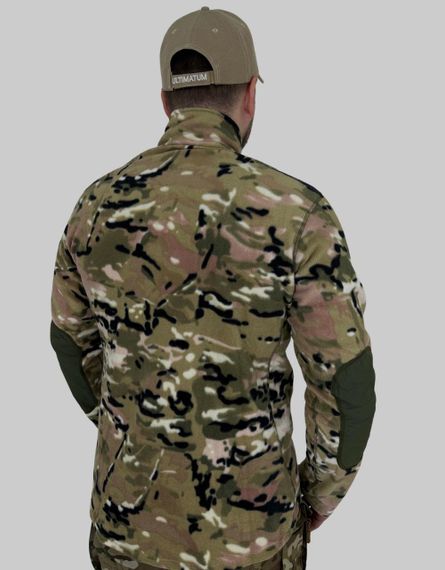 Кофта тактическая флисовая Ultimatum Basic Мультикам, мужская военная флиска, армейская кофта с молнией на шее | Зображення 1
