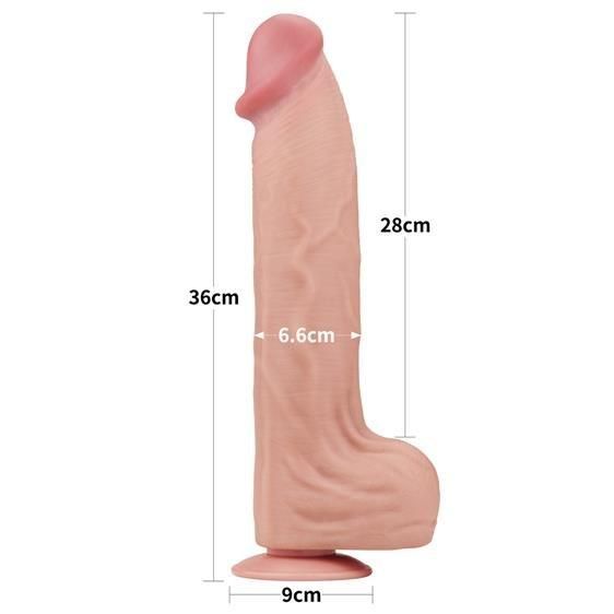 Фалоімітатор - Sliding-Skin Dual Layer Dong 14" Flesh Sex Aura | Зображення 2