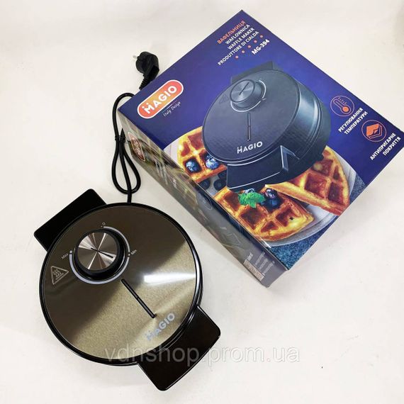 Вафельниця для рельєфних вафель MAGIO MG-394 1025 Вт, Електрична вафельниця настільна MB-45 | Зображення 1