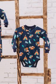 Боді з довгим рукавом інтерлок принт Лисички