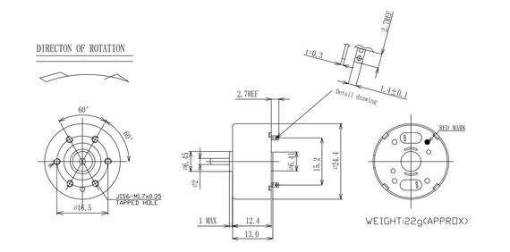 Двигун колекторний (щітковий) DC Pro-300CA 12V 8000 RPM | Зображення 1