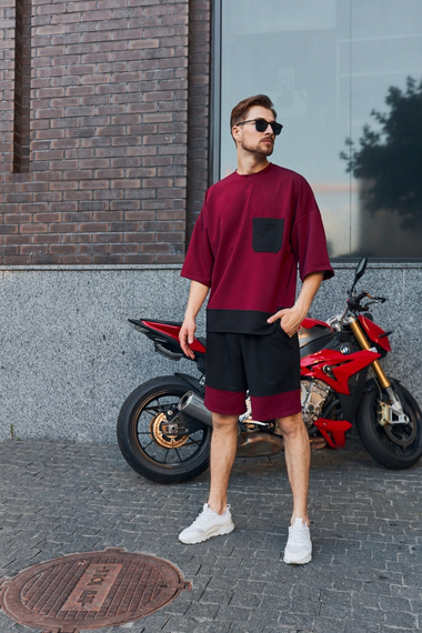 Комплект Оверсайз кишеня бордо S XL | Зображення 2