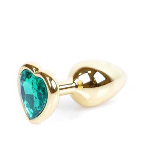 Анальна пробка - Jewellery Gold Heart PLUG- Green Sex Aura | Зображення 3