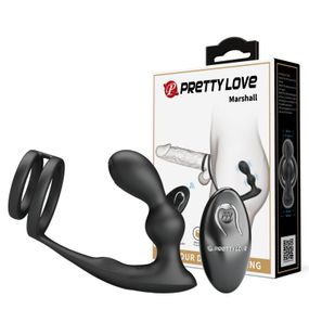 Ерекційне кільце з анальною пробкою - Pretty Love Marshal Penis Sleeve