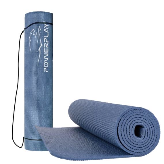 Коврик для йоги и фитнеса Паверплей 4010 PVC Yoga Mat Темно-синий (173x61x0.6)