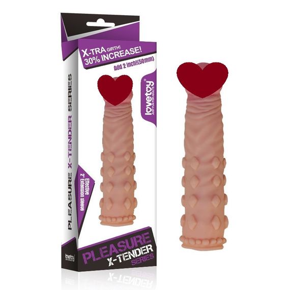 Насадка на член Pleasure X-Tender Penis Sleeve Flesh 2 Sex Aura