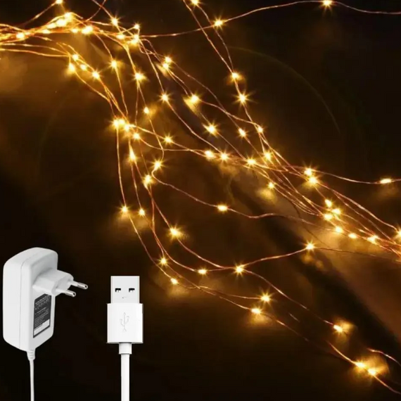 Новорічна гірлянда кінський хвіст 500 LED 20 ниток Warm White, світлодіодна гірлянда пучок знижка | Зображення 2