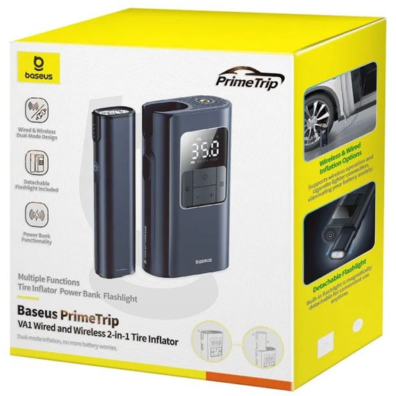 Автомобільний насос Baseus PrimeTrip VA1 2-in-1 1750 mAh (C11169001121-00) Cosmic Black | Зображення 5
